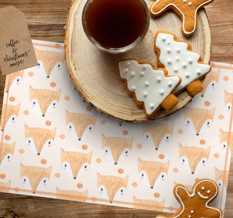 Kinderen placemat vos print - TenStickers