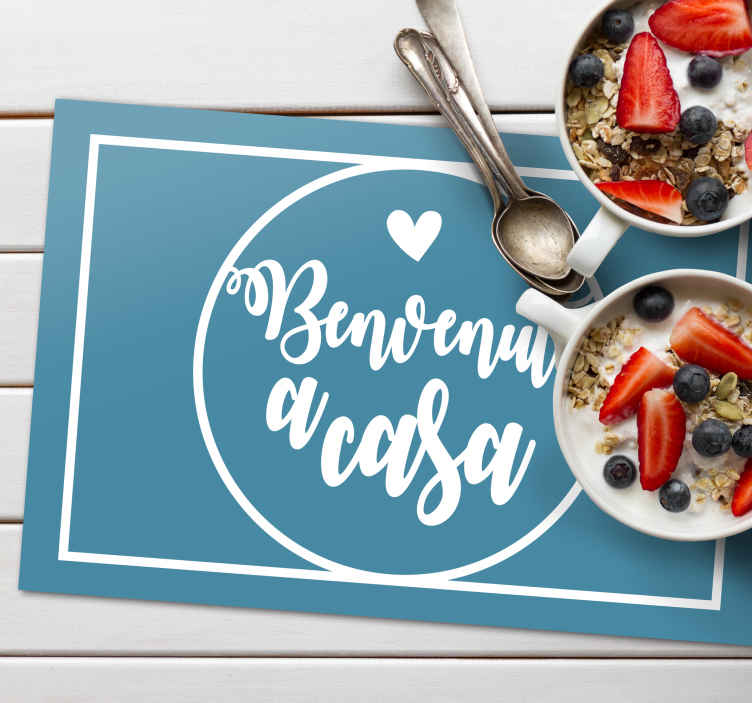 Tovaglietta personalizzata benvenuto a casa - TenStickers