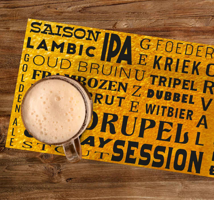Set de table rectangulaire bières belges - TenStickers
