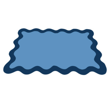 Set de table moderne bordure ondulée bleue - TenStickers