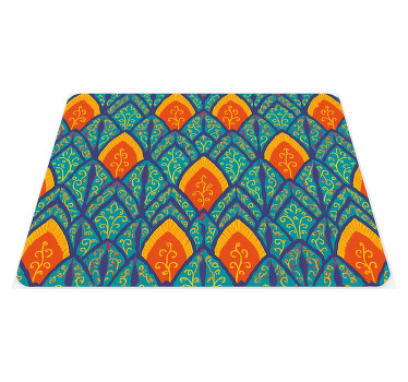 Tischsets originell mit buntem indischem pfauenmuster - TenStickers