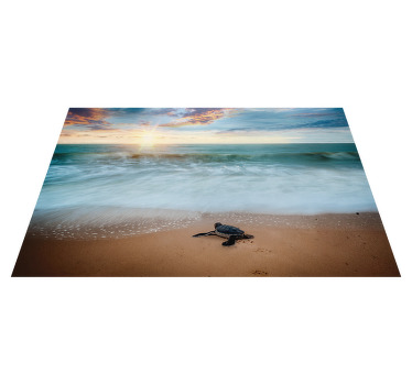 Placemat kleuren Zonsondergang met schildpadden - TenStickers