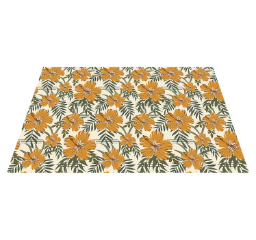 Mantel individual flores tropicales amarillas - TenVinilo