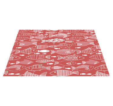 Sets de table Poissons sur fond rouge - TenStickers