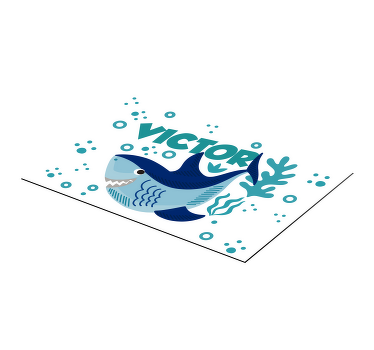 Tischset mit Namen Babyhai Zeichnung - TenStickers