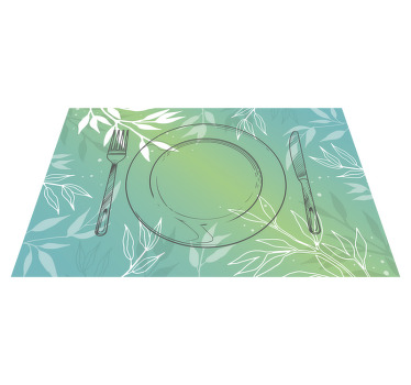 Plate and cutlery with watercolour placemats - TenStickers