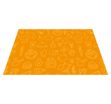Mantel individual naranja patrón de cubiertos - TenVinilo