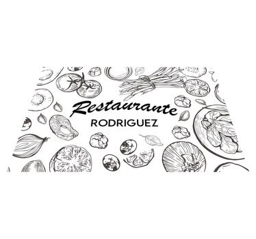 Mantel individual frutas restaurante con nombre - TenVinilo