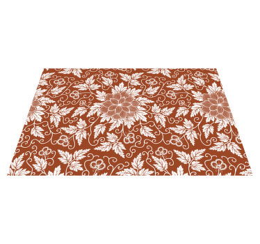 Set de table marron motif floral paisley - TenStickers