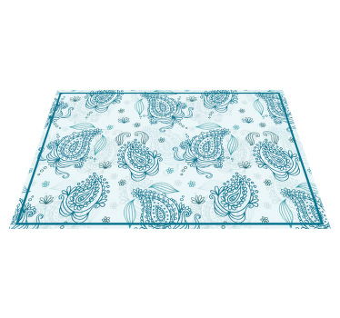 Mantel individual azul paisley floral azul - TenVinilo