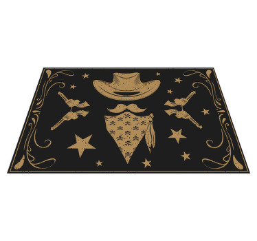Chapéu de cowboy, bandana e individuais de mesa de revólver - TenStickers