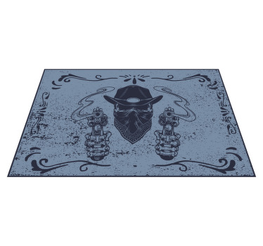 Mantel individual vaquero revólver azul - TenVinilo