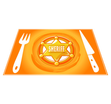Individual de mesa estrela xerife persozalizado - TenStickers