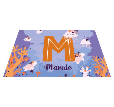 Mantel individual infantil marino con nombre - TenVinilo