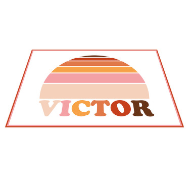Placemat met naam 70's zon met naam - TenStickers