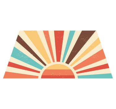 Jaren 70 Abstracte vintage zonsondergang placemat - TenStickers