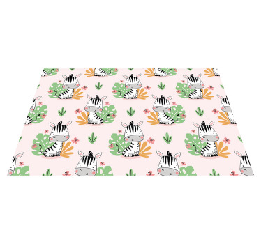 Mantel individual infantil cebra bebé y plantas - TenVinilo