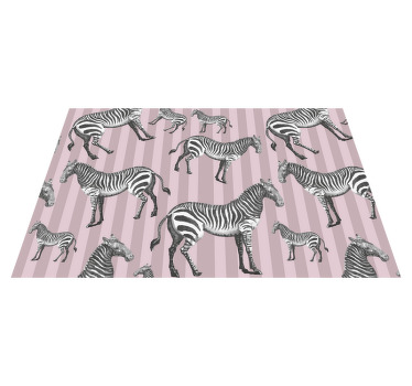 Vintage illustration pattern zebra placemats - TenStickers