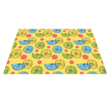 Mantel individual patrón limones y frutas - TenVinilo