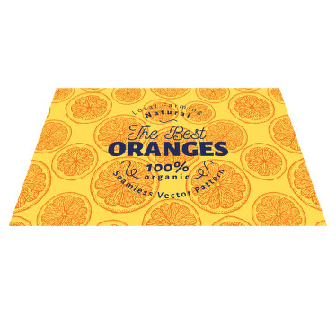 Mantel individual rectangular Patrón de dibujo de mano naranja - TenVinilo