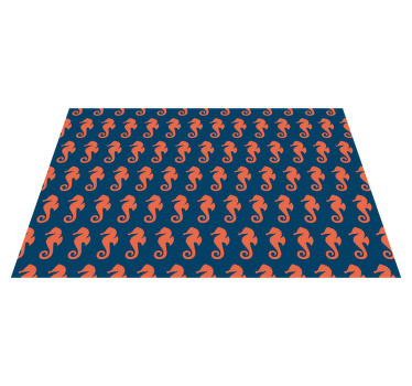 Mantel individual rectangular Patrón de caballito de mar naranja - TenVinilo