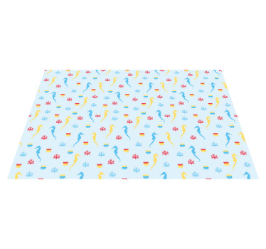 Sea horse and coral blue placemats - TenStickers