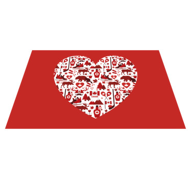 Heart-shaped Canada elements original placemats - TenStickers