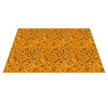 Fantasmas, calabazas y arañas mantel individual de halloween - TenVinilo