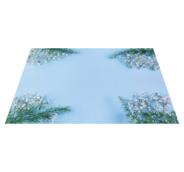Plava podloga s cvijećem originalni podmetači - TenStickers