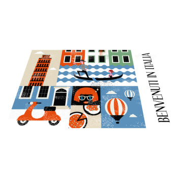 Restaurant placemats Italiaanse beroemdste voedselpictogrammen - TenStickers