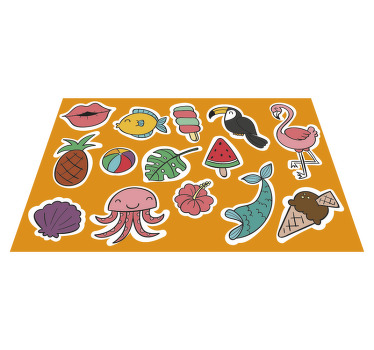 Ljetna hrana i životinje djeca posteljine - TenStickers