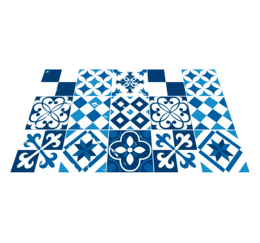 Flower white and blue  modern placemats - TenStickers