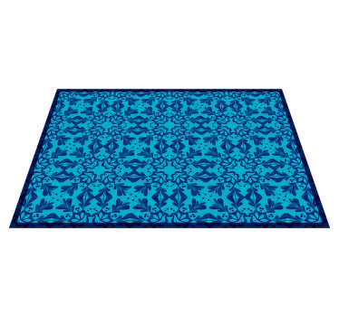 Individuais de mesa elegantes Mosaico azul com flores - TenStickers