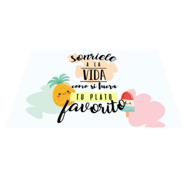 Manteles individuales frases Frase sonreír a la vida - TenVinilo