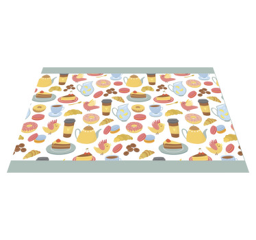 Coffee cake and birds modern placemats - TenStickers