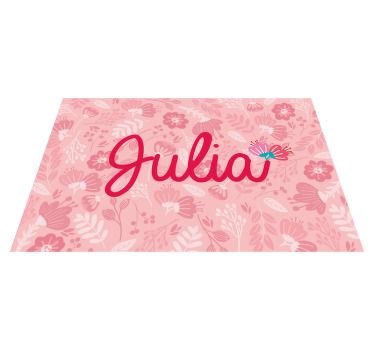 Kinder placemat Voor kinderen bloemenmotieven met naam - TenStickers