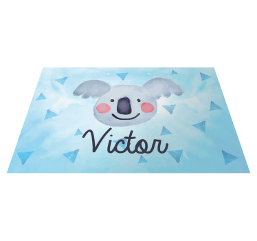 Manteles individuales con nombre Para niños koala con nombre - TenVinilo