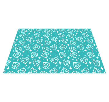 Manteles individuales originales Diamantes sobre fondo turquesa - TenVinilo