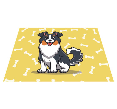 cute animal yellow background vinyl placemats - TenStickers