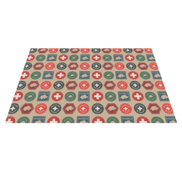 老式的瑞士邮票餐厅餐垫 - TenStickers