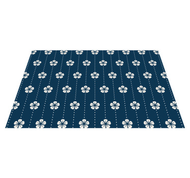 Individuais de mesa elegantes Linhas florais azuis - TenStickers