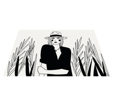 Mantel individual original Retrato en blanco y negro - TenVinilo