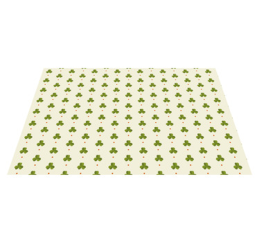 Green shamrocks with orange dots Vinyl placemat - TenStickers