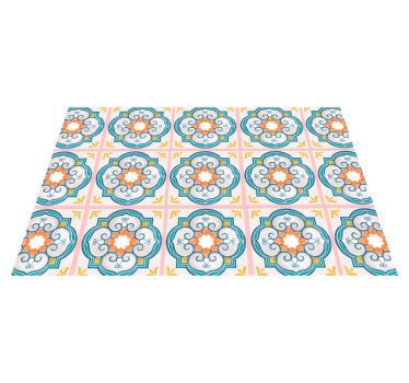 Individuais de mesa de texturas Azulejo amarelo laranja vermelho  - TenStickers