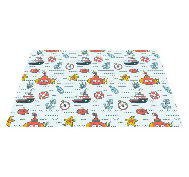 Colorful sailboats pattern nautical kids placemat - TenStickers