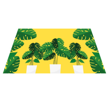 Monstera leaves in plant pots Vinyl placemats - TenStickers