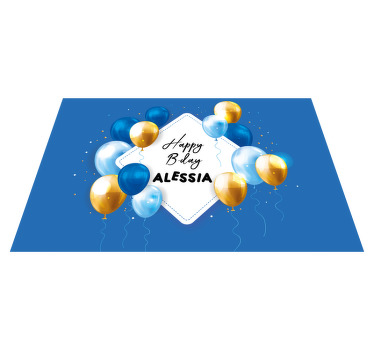 Individuais de mesa com nome Balões e festa de papéis com nome - TenStickers