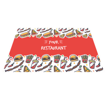 Manteles individuales con nombre Comida rapida con nombre - TenVinilo