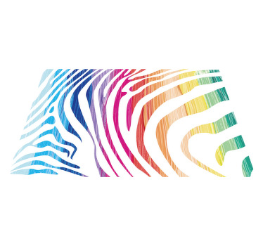 Individuais de mesa de texturas Estampa de zebra colorida - TenStickers