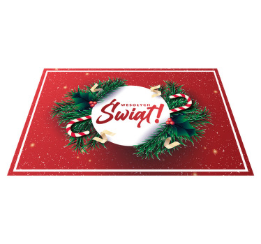 Podkładki na stół swiateczne Czerwone tło w białe kropki - TenStickers